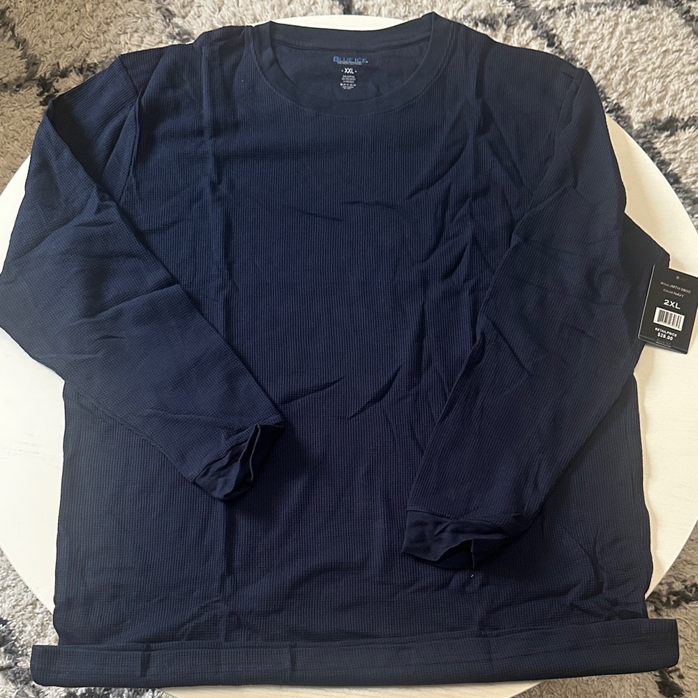 liberty Men's Navy Long Sleeve Waffle Crew Shirt